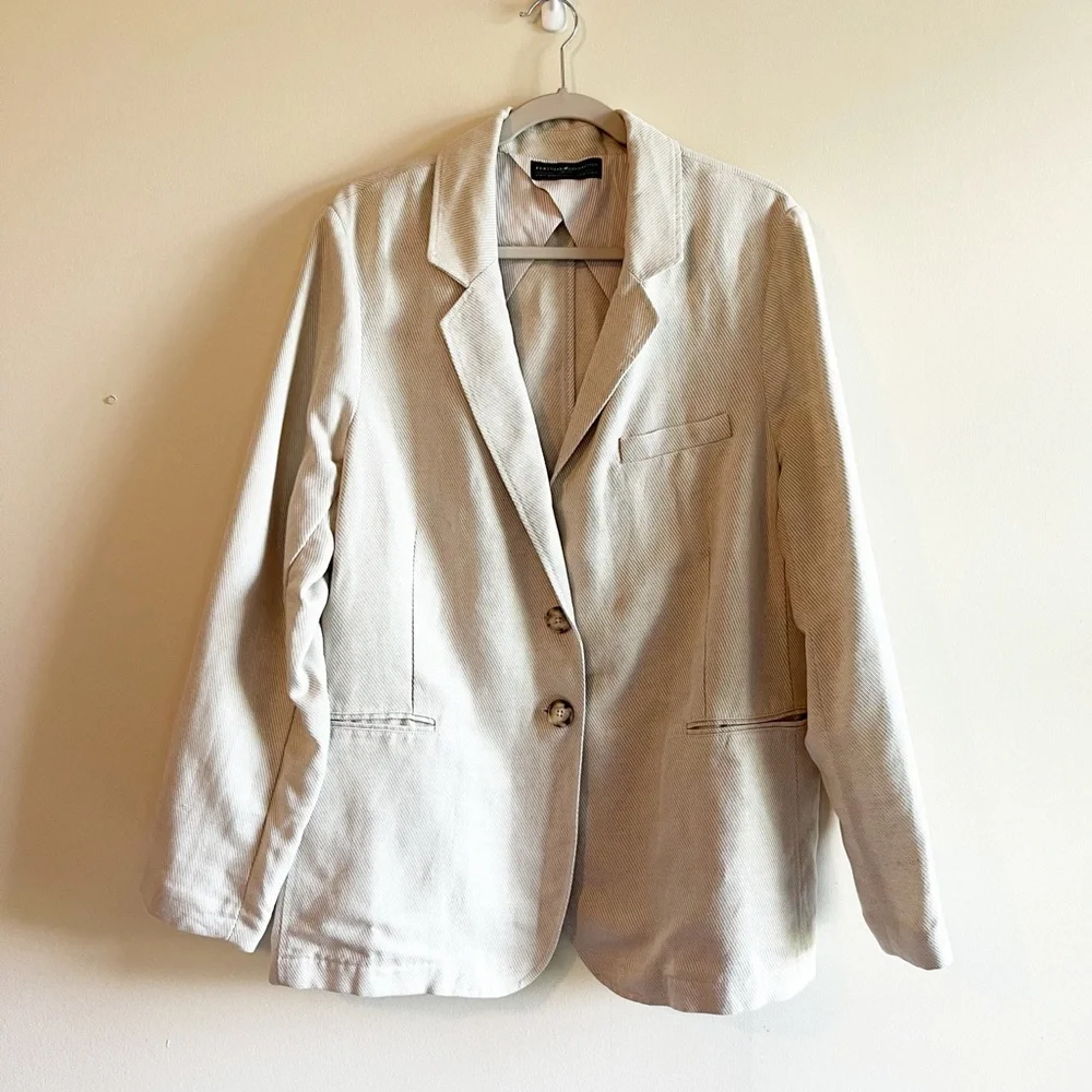 Like New Peruvian Connection Belda Linen Blend Blazer Sz 14 - Picture 4 of 8